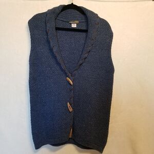 Harold's Mens M Sweater Vest Cotton Wooden Button Preppy Old Money Classic USA